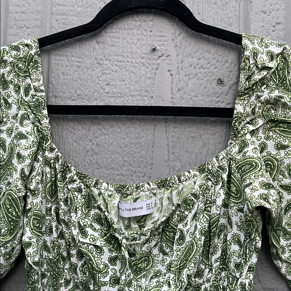 Faithfull the Brand Green Paisley Midi Dress Size: M - Picture 5 of 11